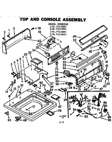 Top and console assembly