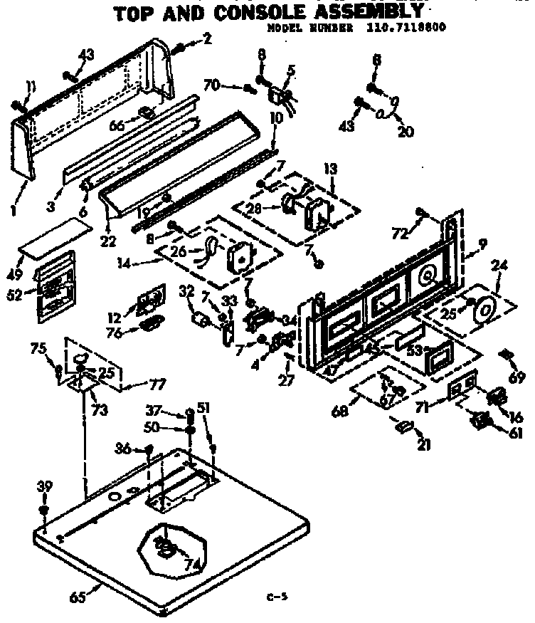 TOP AND CONSOLE ASSEMBLY