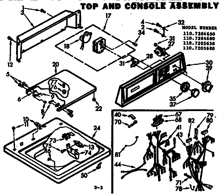 TOP AND CONSOLE ASSEMBLY