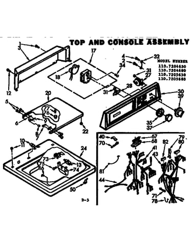 Top and console assembly