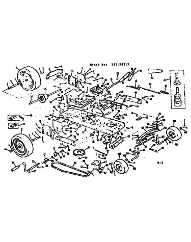Main frame and wheel assembly