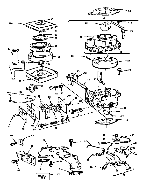 Air cleaner-carburetor group