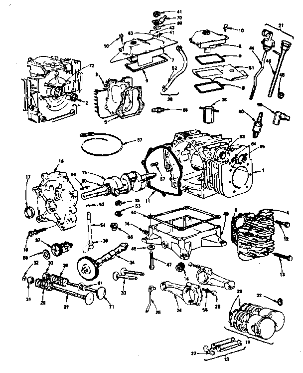 Cylinder, crankshaft and engine base group