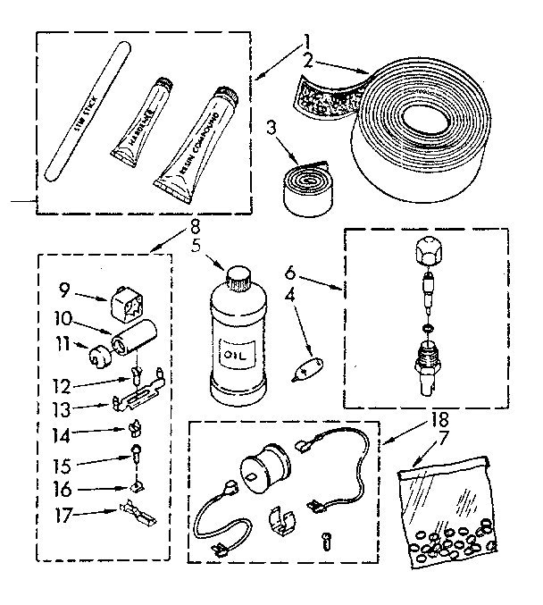 Compressor start kit and sealants