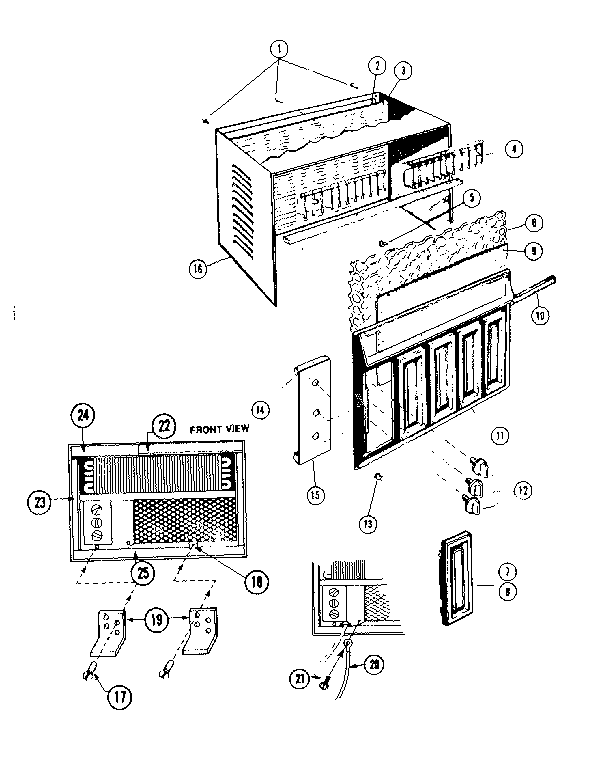 Cabinet front panel parts