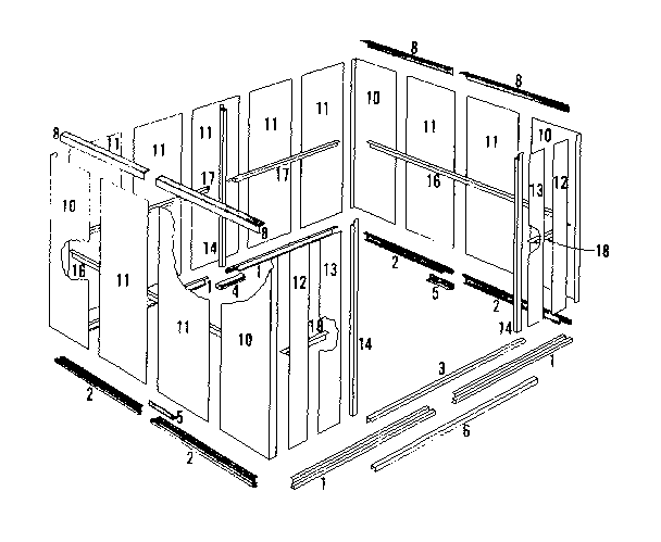 Floor frame and wall assembly