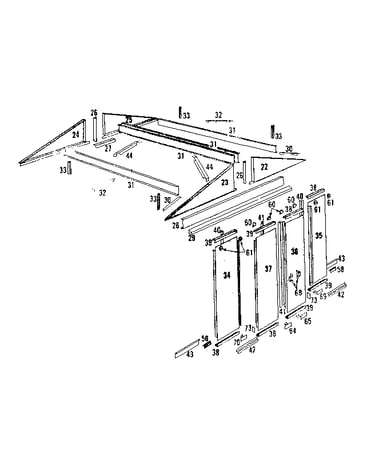 Roof support and door assembly