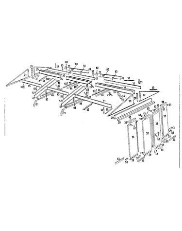 Roof support and door assembly