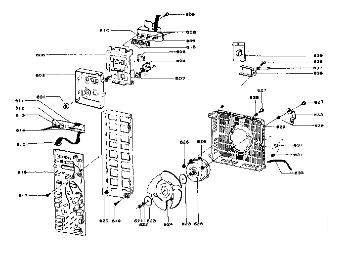 Controller fan motor assembly control panel assembly
