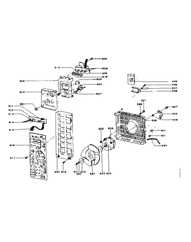 Controller fan motor assembly control panel assembly