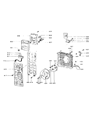 Controller fan motor assembly control panel assembly