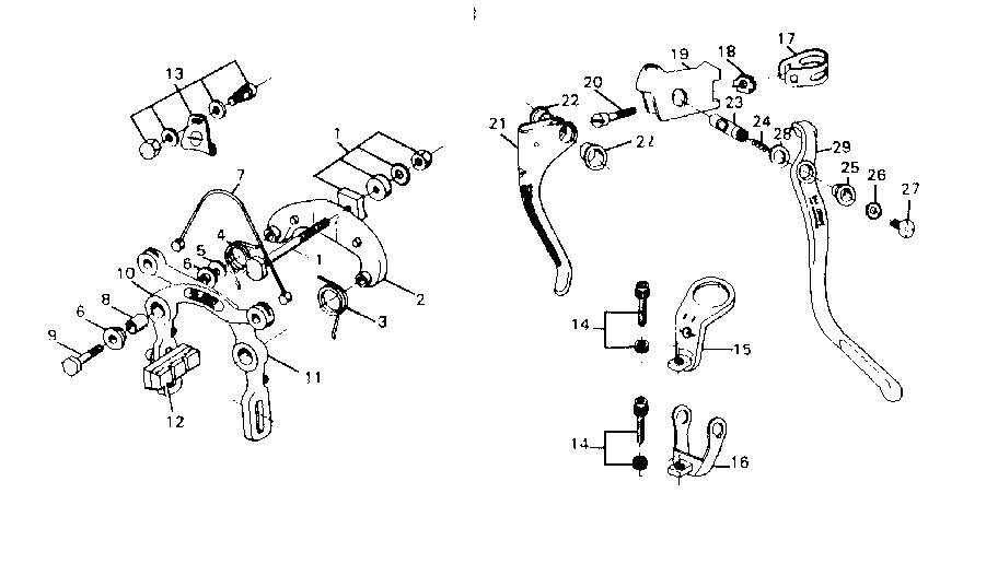 Center pull caliper brake