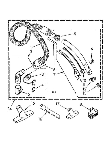 Hose and attachment parts