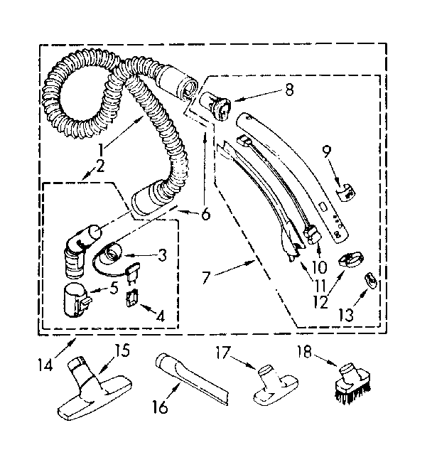 Hose and attachment parts
