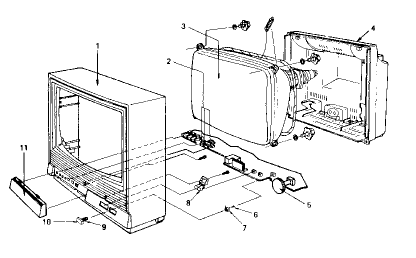Cabinet exploded view and repair parts list