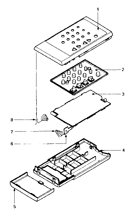 Transmitter exploded view and repair parts list