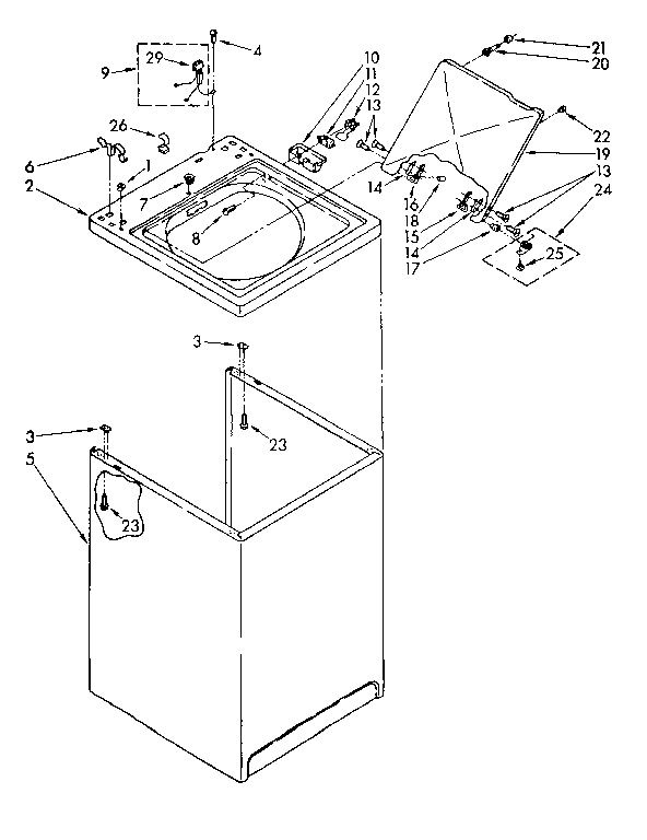Top and cabinet parts