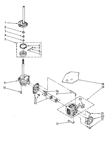 Brake, clutch, gearcase, motor and pump parts