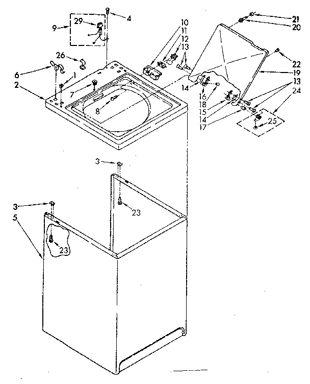 Top and cabinet parts