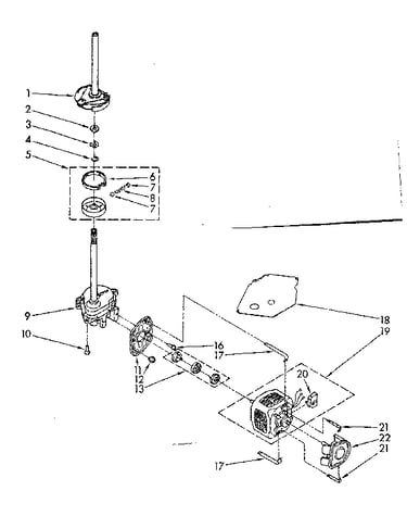 Brake, clutch, gearcase, motor and pump parts