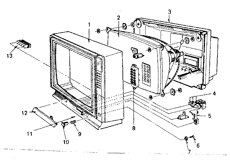 Cabinet exploded view and repair parts list