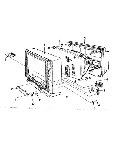 Cabinet exploded view and repair parts list