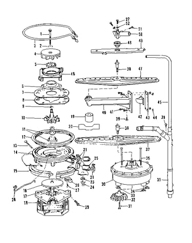Motor, heater and spray arm