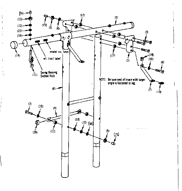 Leg and top bar assembly