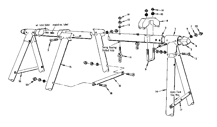 Frame assembly no. 118 open parts bag