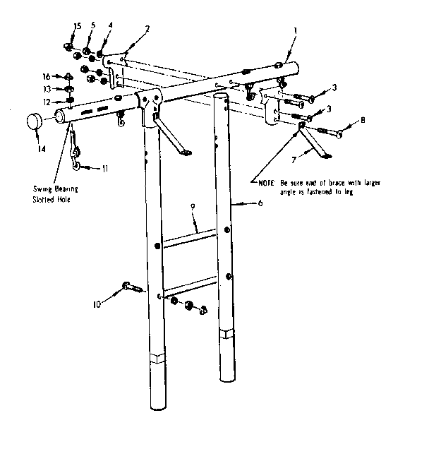 Top bar and leg assembly