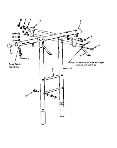 Top bar and leg assembly