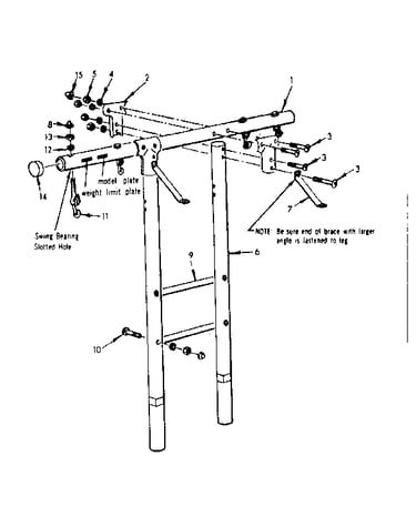 Top bar and leg assembly