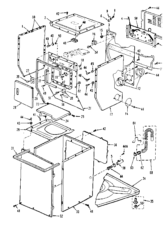 Cabinet parts, heater