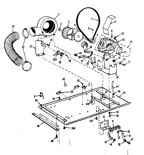 Dryer motor, blower, belt