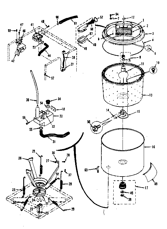 Tubs, water valve, lid switch
