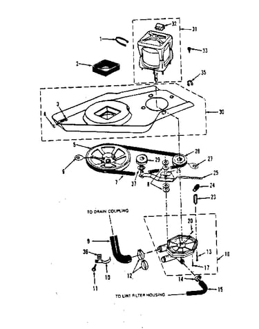 Washer drive system, pump