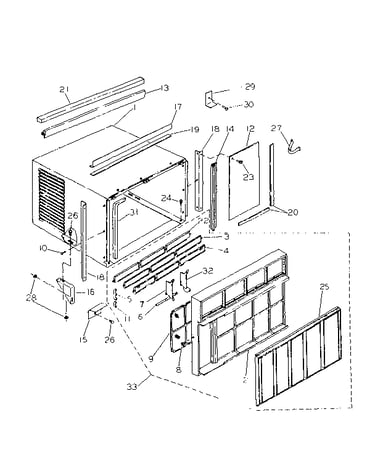 Cabinet and front panel parts
