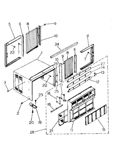 Cabinet and front panel parts