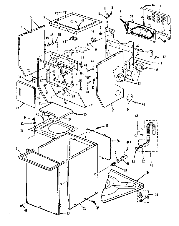 Cabinet parts, heater