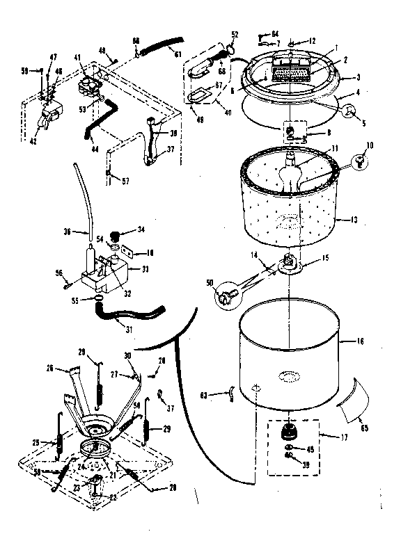 Tubs, water valve, lid switch