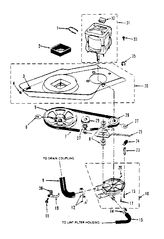 Washer drive system, pump
