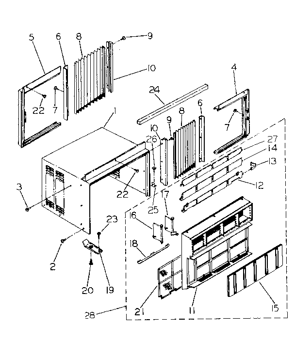 Cabinet and front panel parts