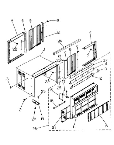 Cabinet and front panel parts
