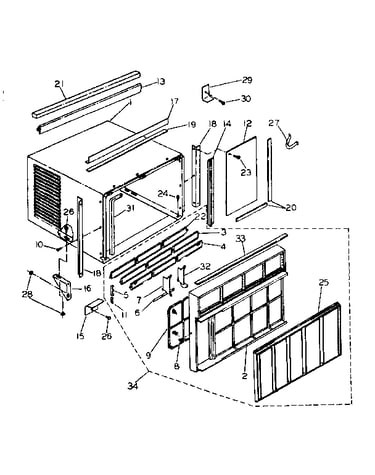 Cabinet and front panel parts