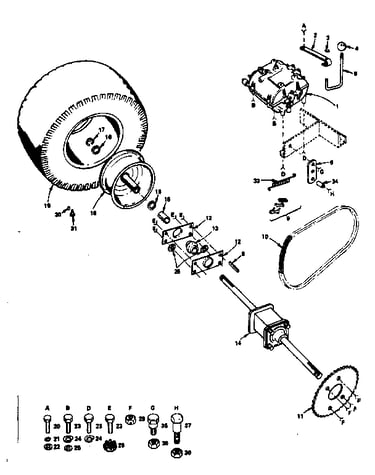 Transmission and rear wheel