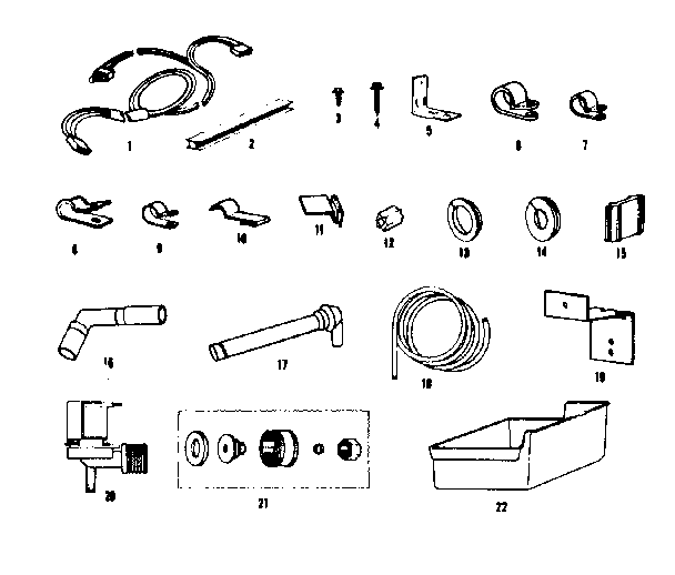 Ice maker installation parts