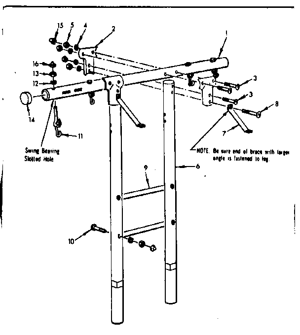Top bar and leg assembly