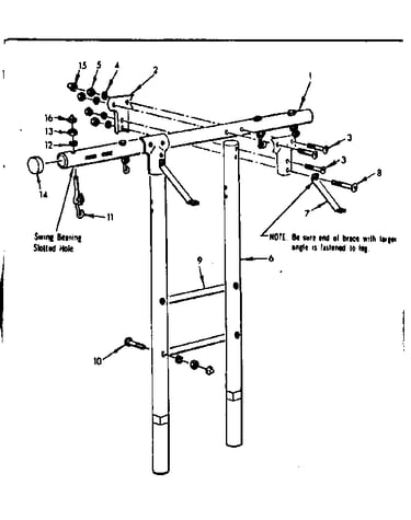 Top bar and leg assembly