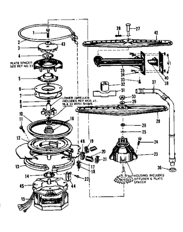 Motor, heater, and spray arm details
