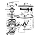 Kenmore 587703002 motor, heater, and spray arm details diagram